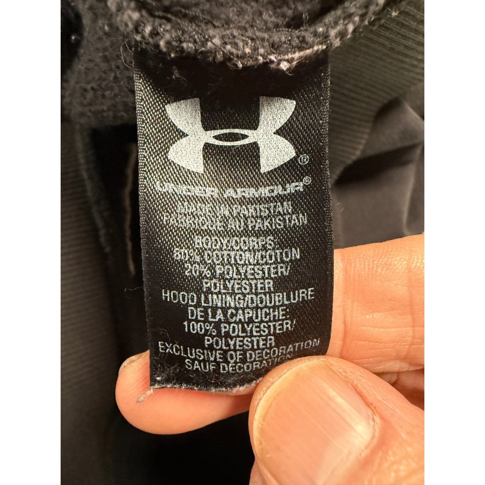 UNDER ARMOUR Solid Gray Cotton Blend Mens Kangaroo Pocket Hoodie - Large - Picture 4 of 12